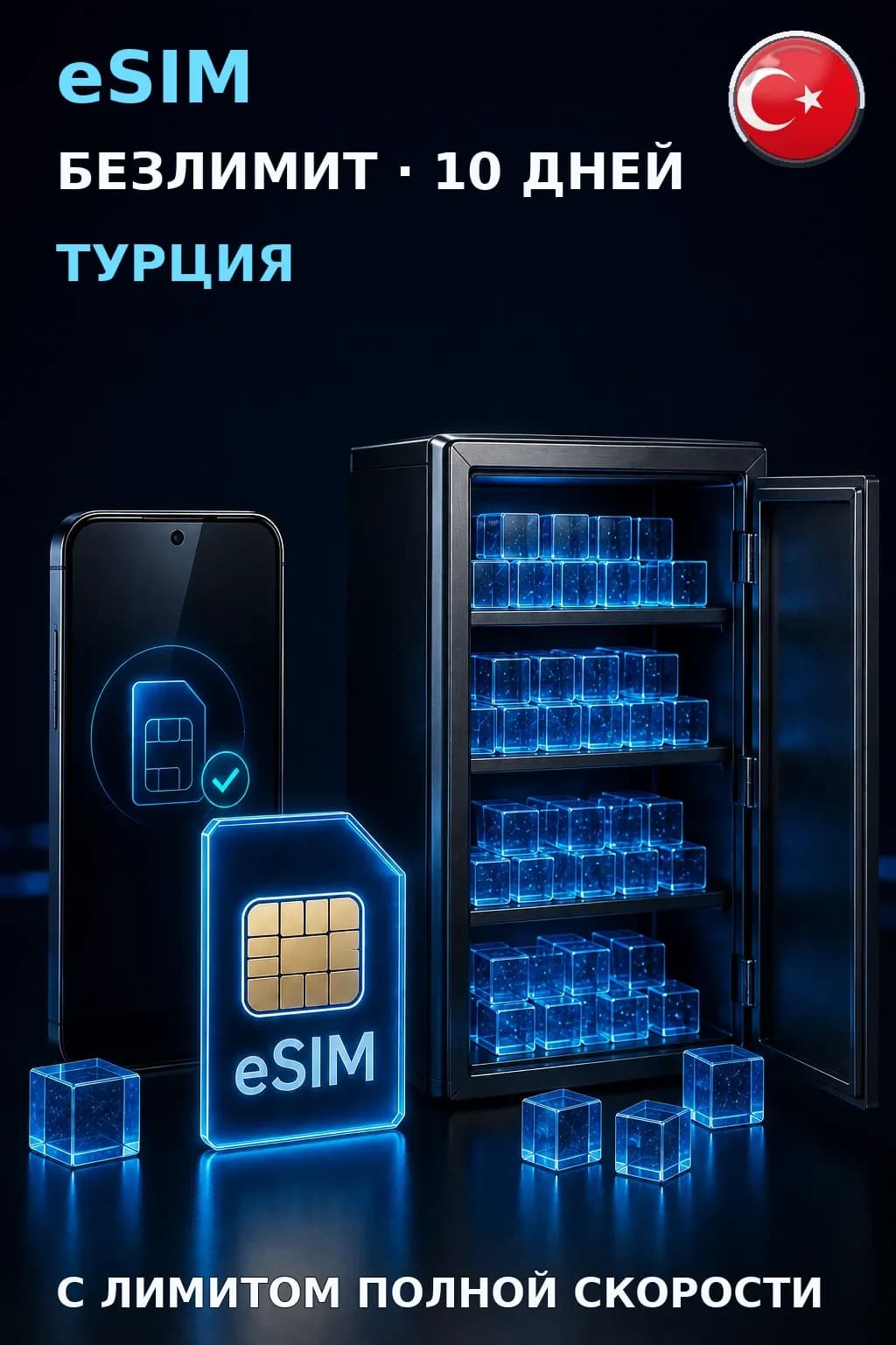 eSIM Турция — БЕЗЛИМИТ, 10 дней — интернет